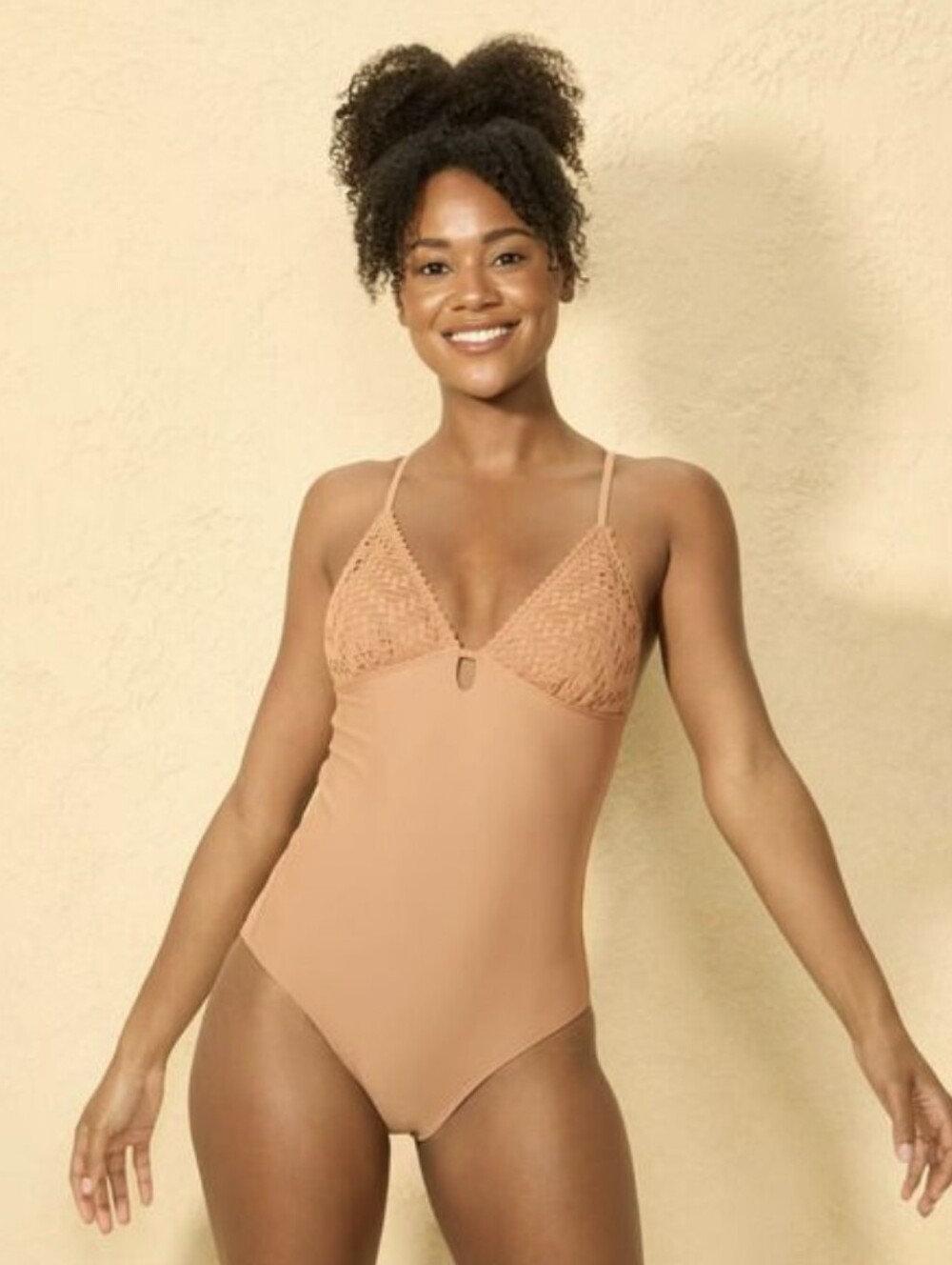 Chestnut Brown Crochet Swimsuit